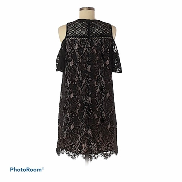 LOFT Lace Cold Shoulder Crew Neckline Dress Size 4 - Picture 3 of 14